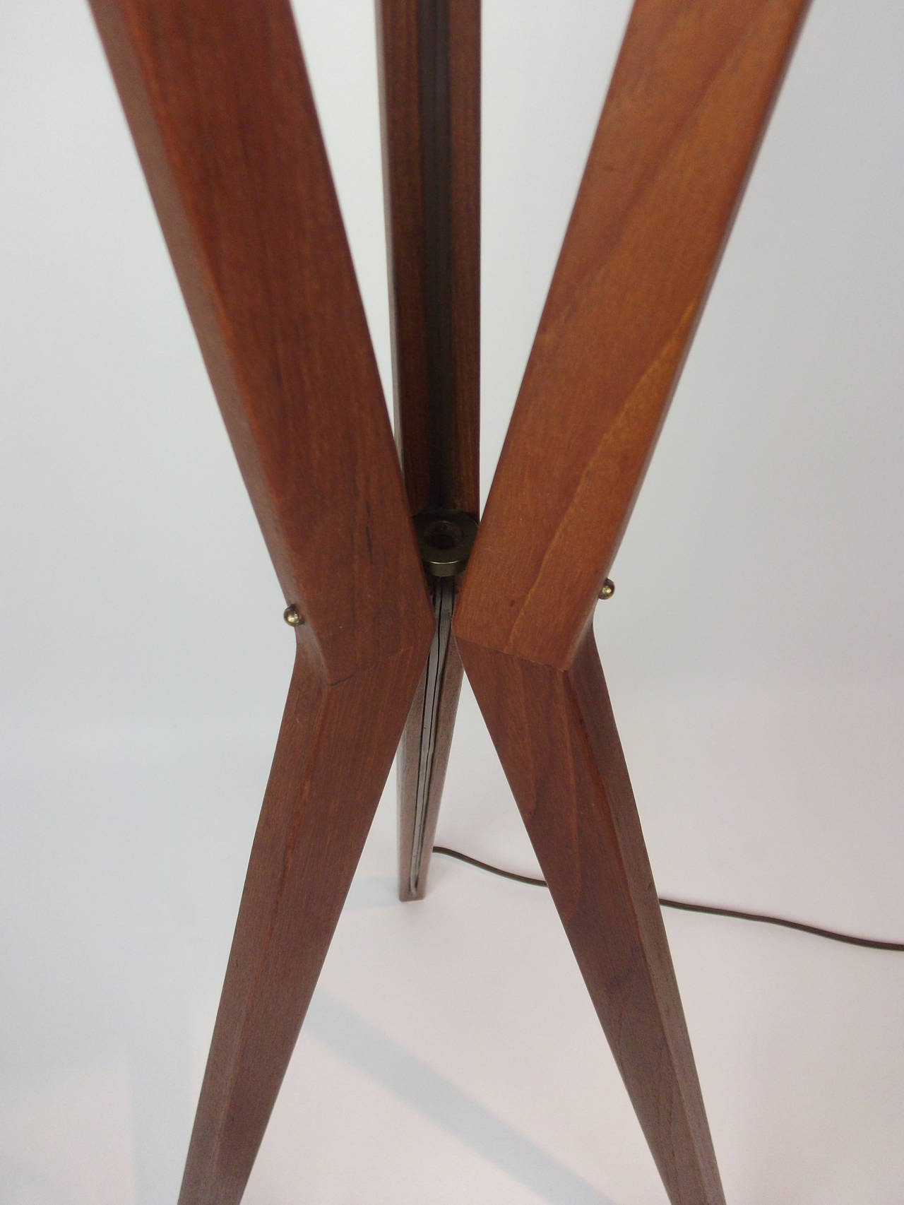 Mid-20th Century Striking 1960s Danish Modern Three-Leg Teak Floor Lamp
