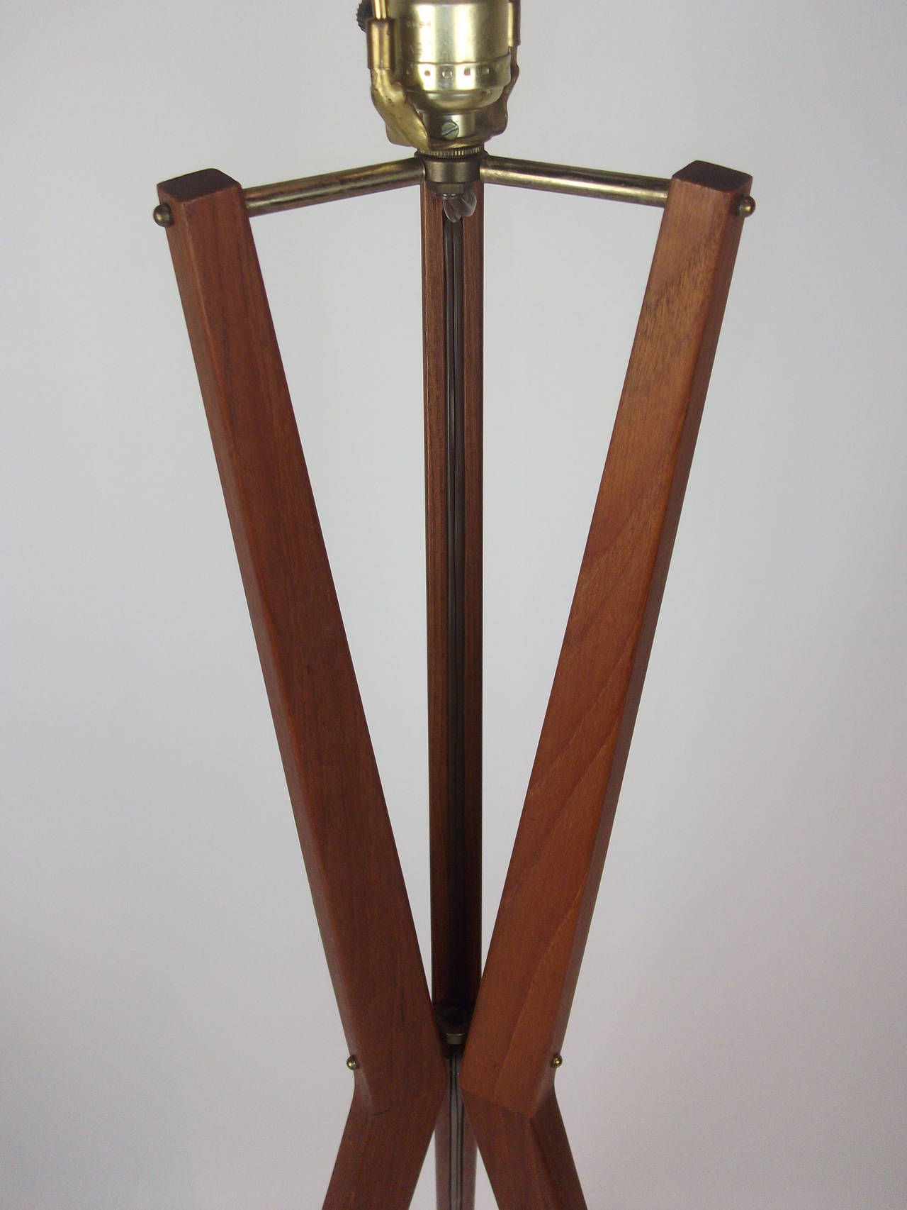 Striking 1960s Danish Modern Three-Leg Teak Floor Lamp 1