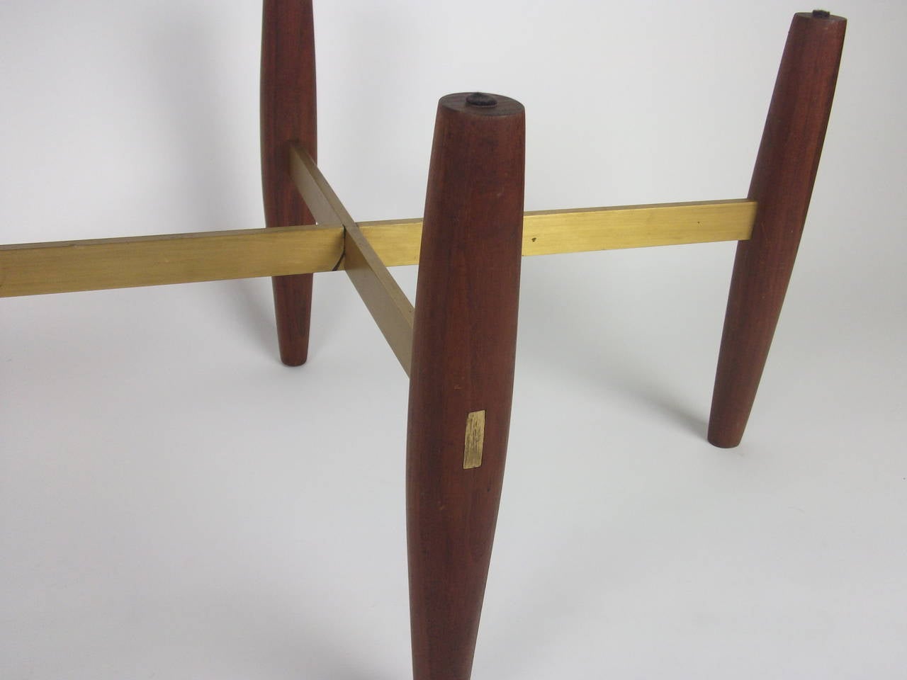 Danish Modern Teak and Brass Coffee Table Base