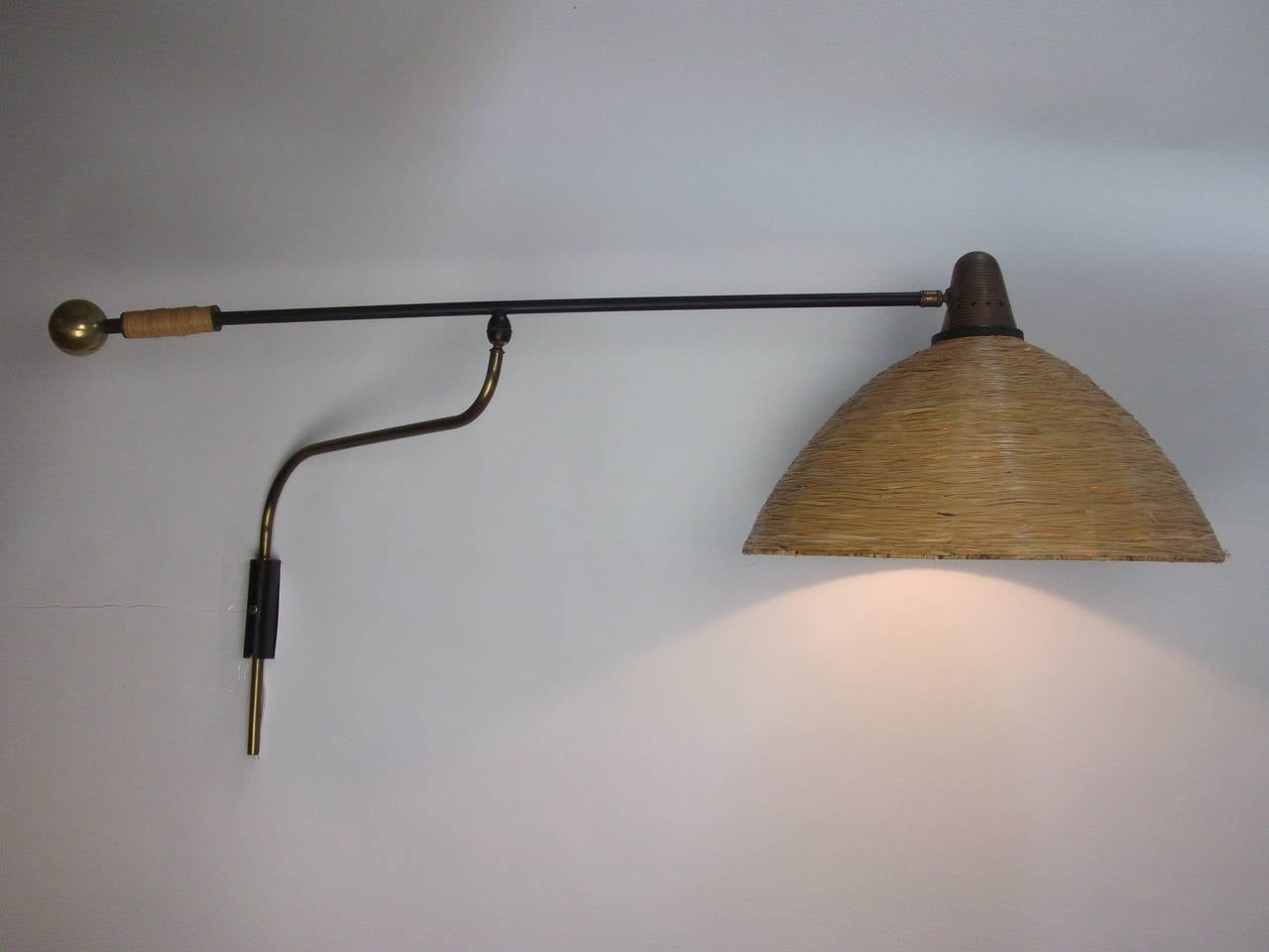 Exceptional Large and Super Rare Mid-Century Modern Adjustable Wall Light 5