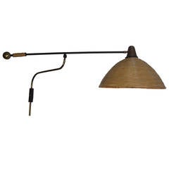 Exceptional Large and Super Rare Mid-Century Modern Adjustable Wall Light