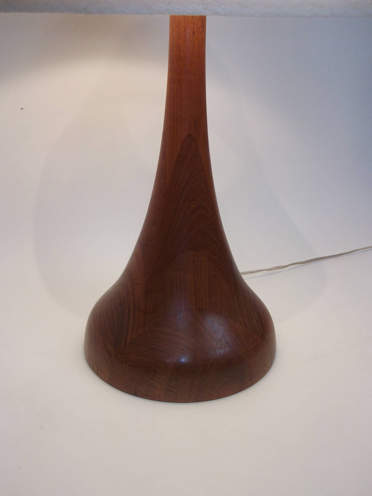 Gorgeous 1960s Solid Teak Table Lamp