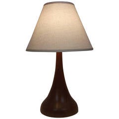Gorgeous 1960s Solid Teak Table Lamp
