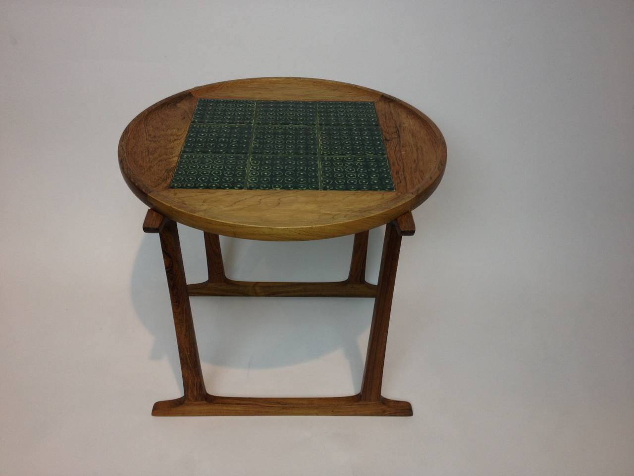 Scandinavian Modern Jens Quistgaard Danish Modern Rosewood Tile Flip-Top End Table For Sale