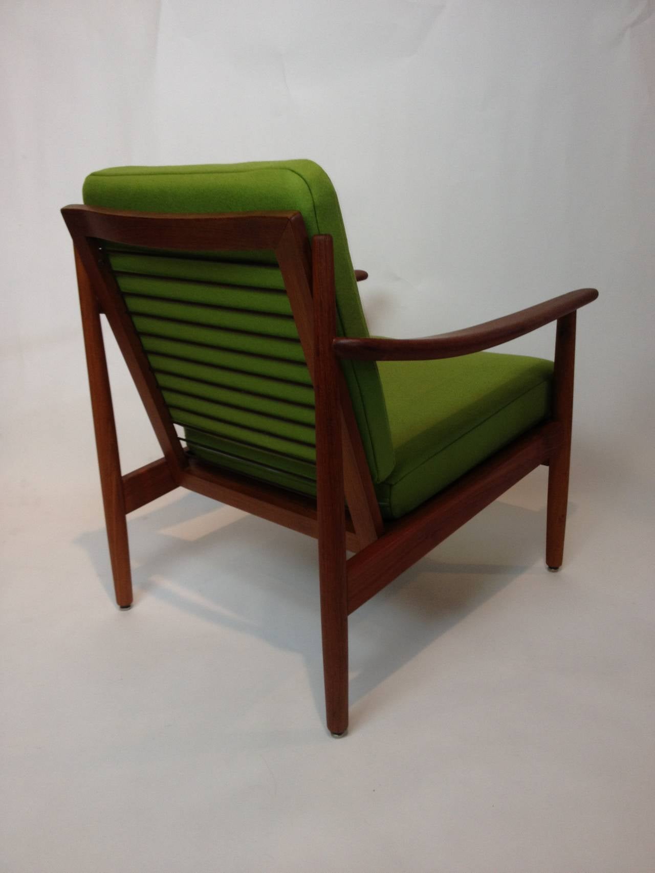 Danish Modern Solid Teak Easy Chair by Fabian, Denmark In Excellent Condition In Victoria, British Columbia