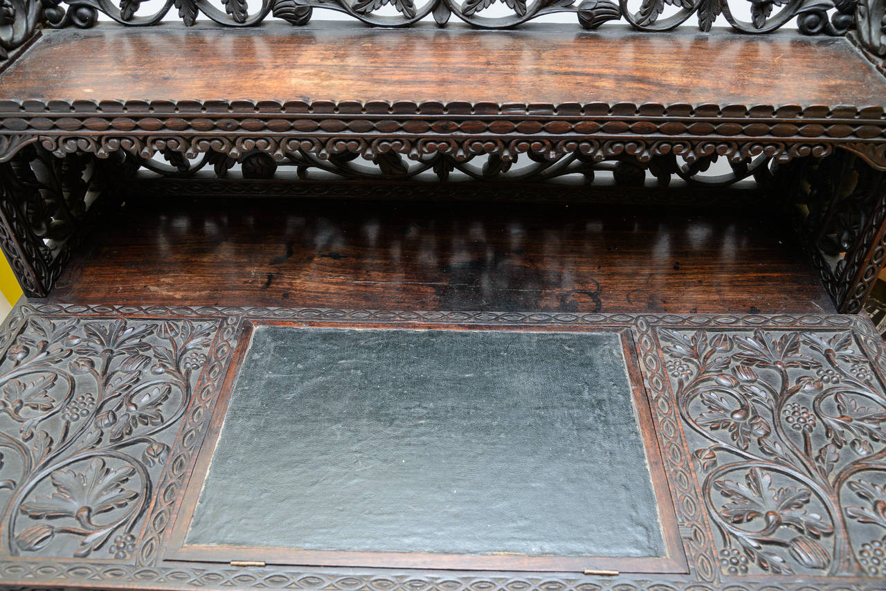 Carved Anglo-Indian Desk