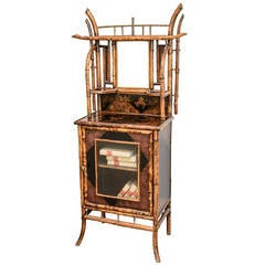 19th Century English  Bamboo Lacquered Bookcase