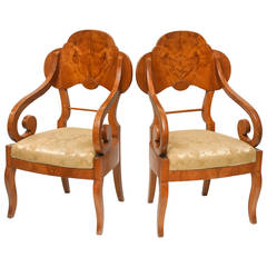 Antique Superb Pair of Biedermeier Armchairs