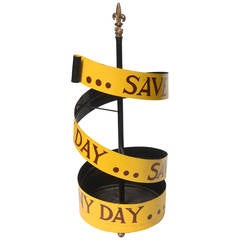 Whimsical Tole Umbrella Stand "Save It For A Rainy Day"