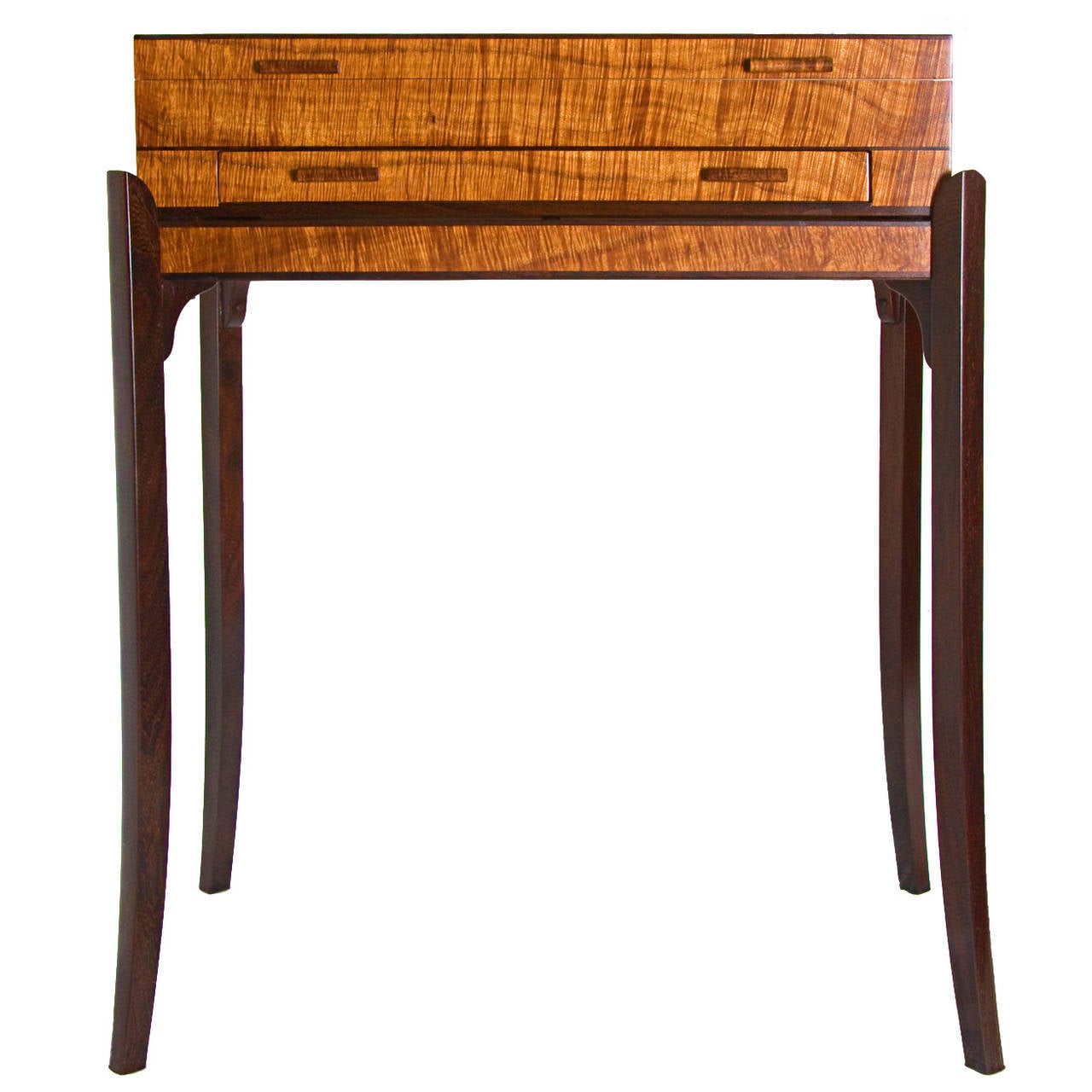 Hawaiian Curly Koa Collector's or Jewelry Box with Pedestal Feet For