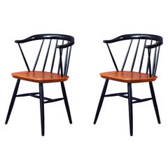 Swedish Mid Century Wooden Chairs by Nesto