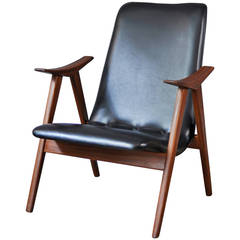 Mid Century Curving Dutch Armchair in Teak