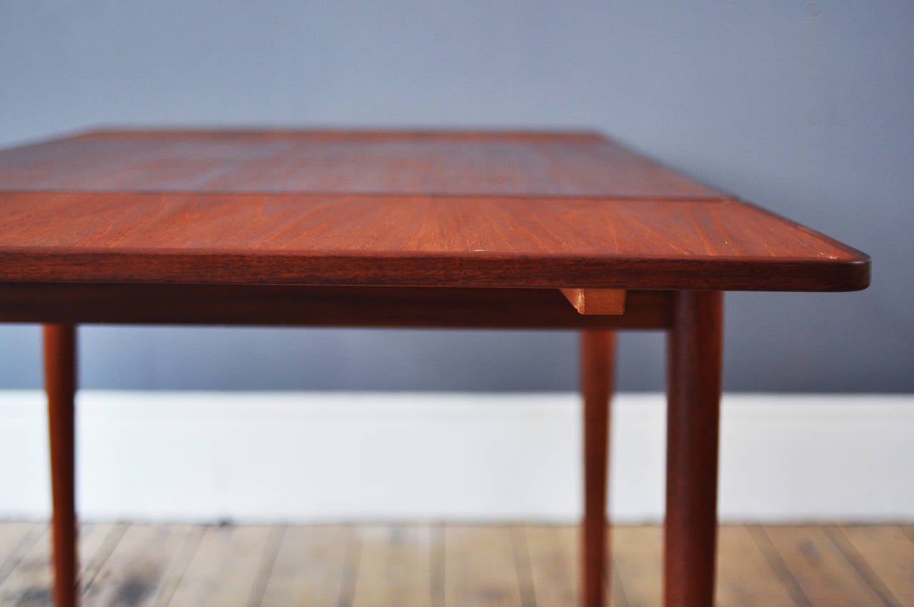 Danish Midcentury Extendable Square Teak Dining Table 1