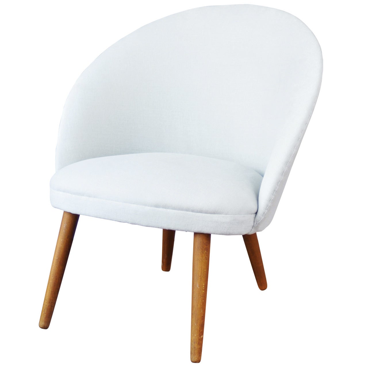 Midcentury Danish Slipper Chair in the Style of Ejvind Johannsson