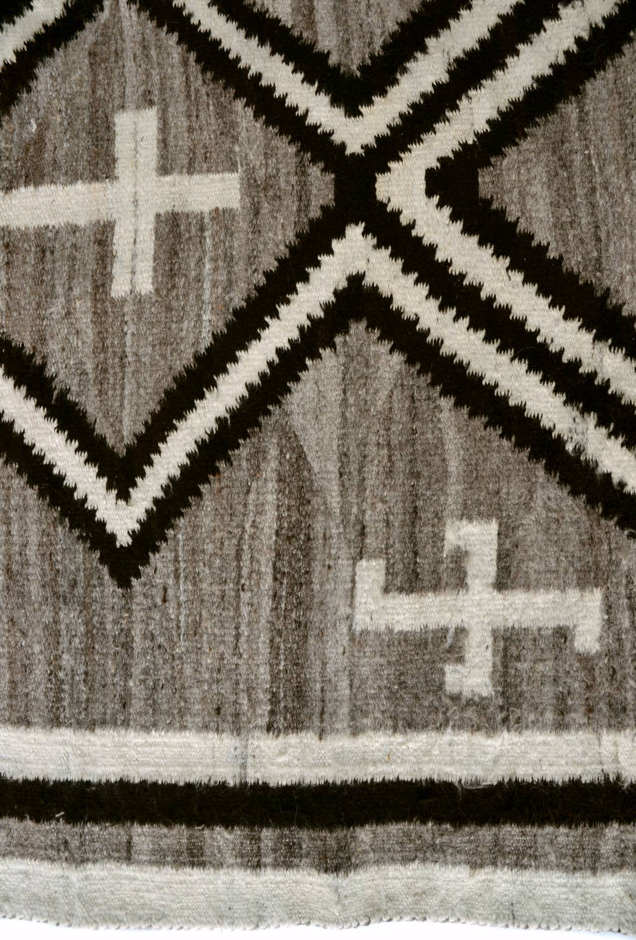 Native American Navajo Rug with Spider Woman Cross and Whirling Logs, 1900