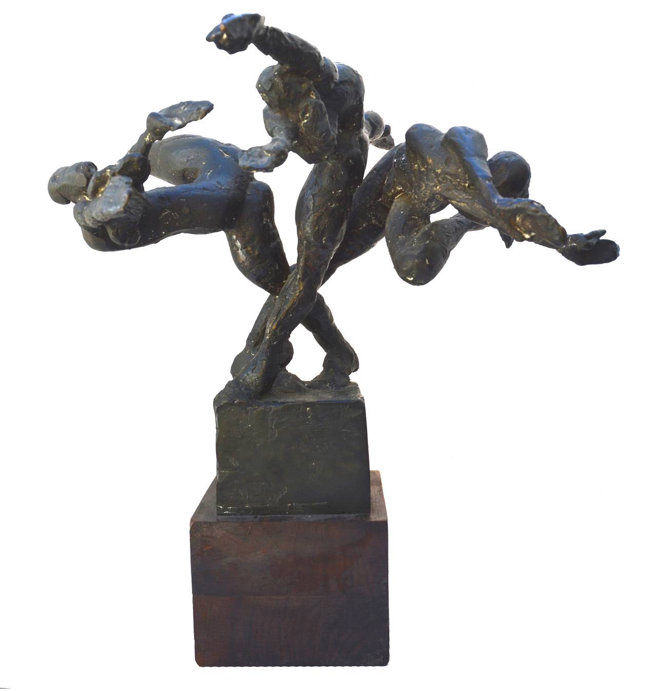 Beautiful bronze sculpture with dark patina titled with 