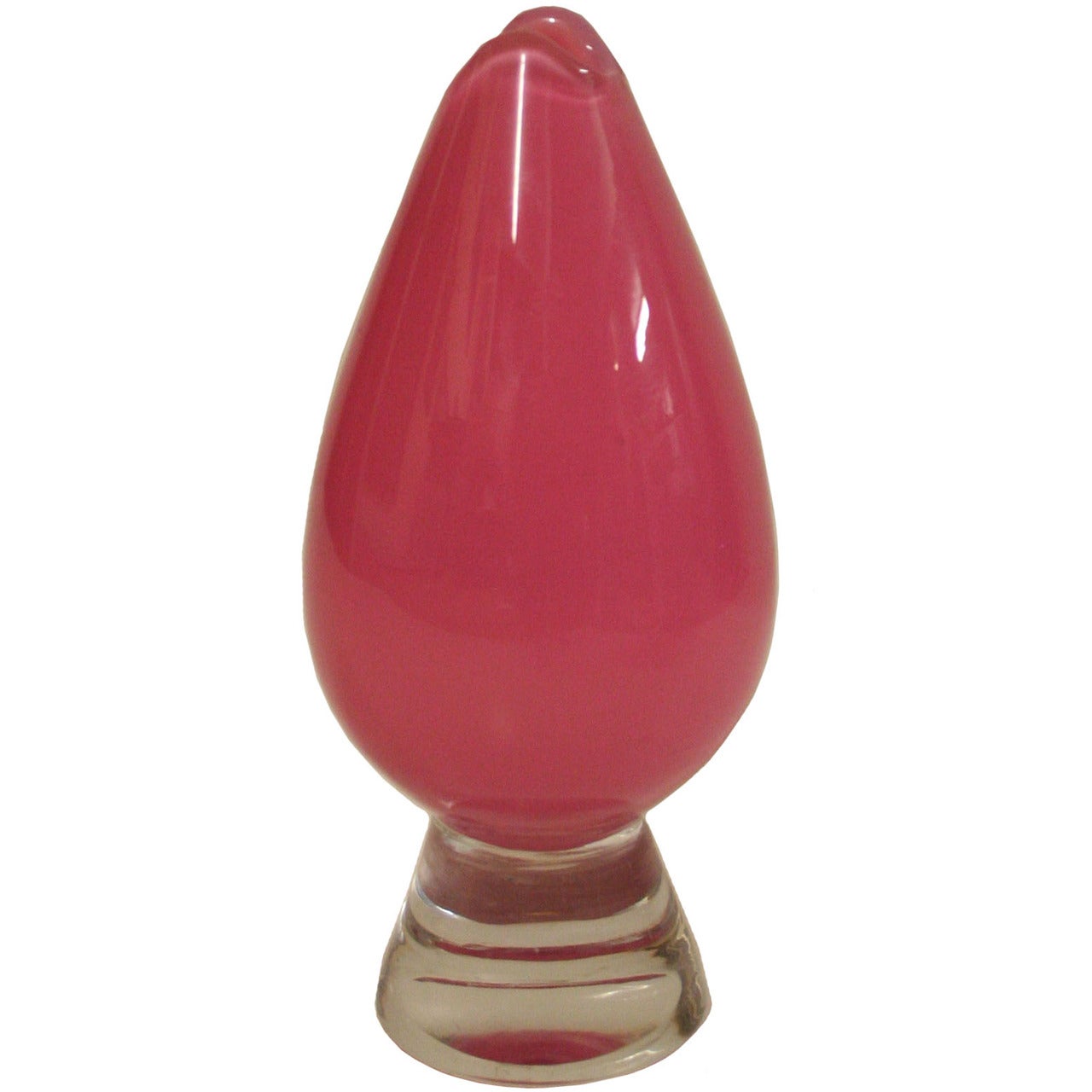 Pink Glass Teardrop Shaped Vase
