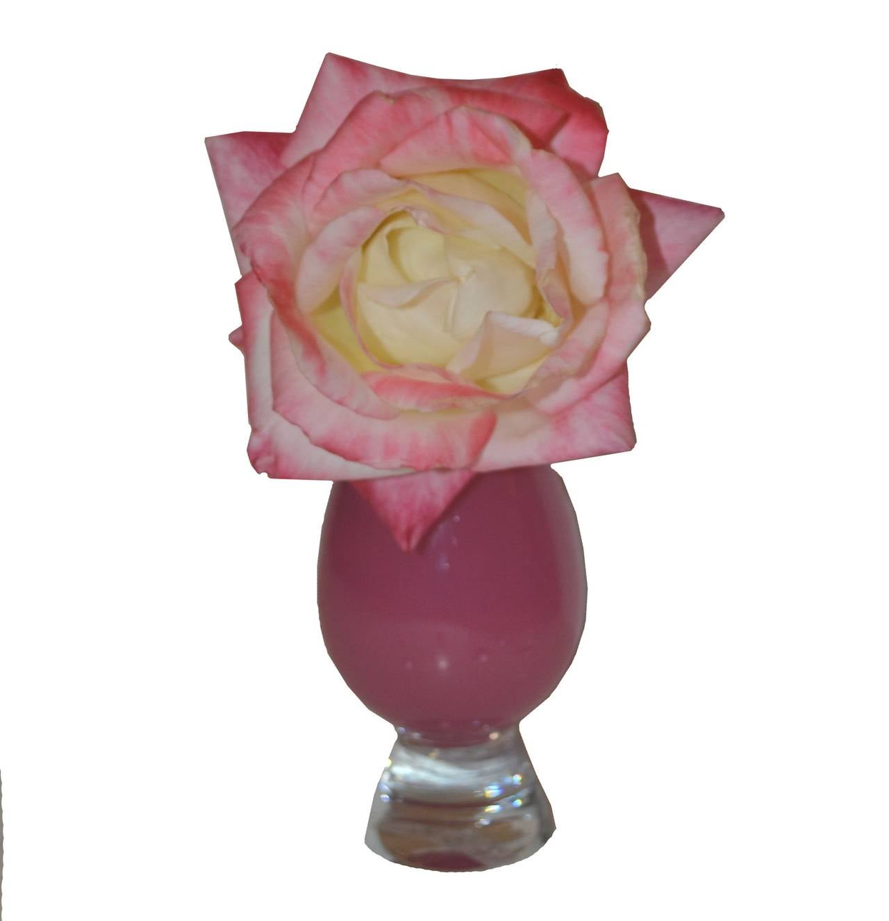 American Pink Glass Teardrop Shaped Vase