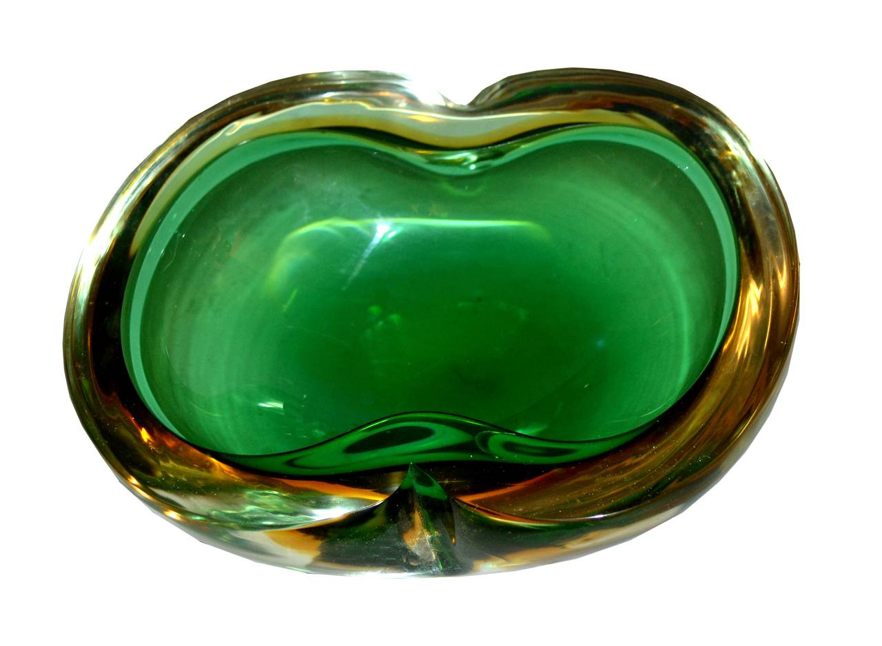 Flavio Poli for Seguso Geode Sommerso Murano Bowl