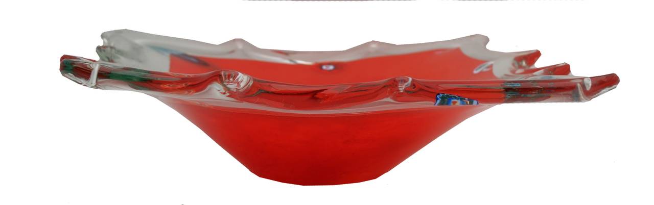20th Century Set of Three Murano Venetian Red Bowls by Fratelli Toso
