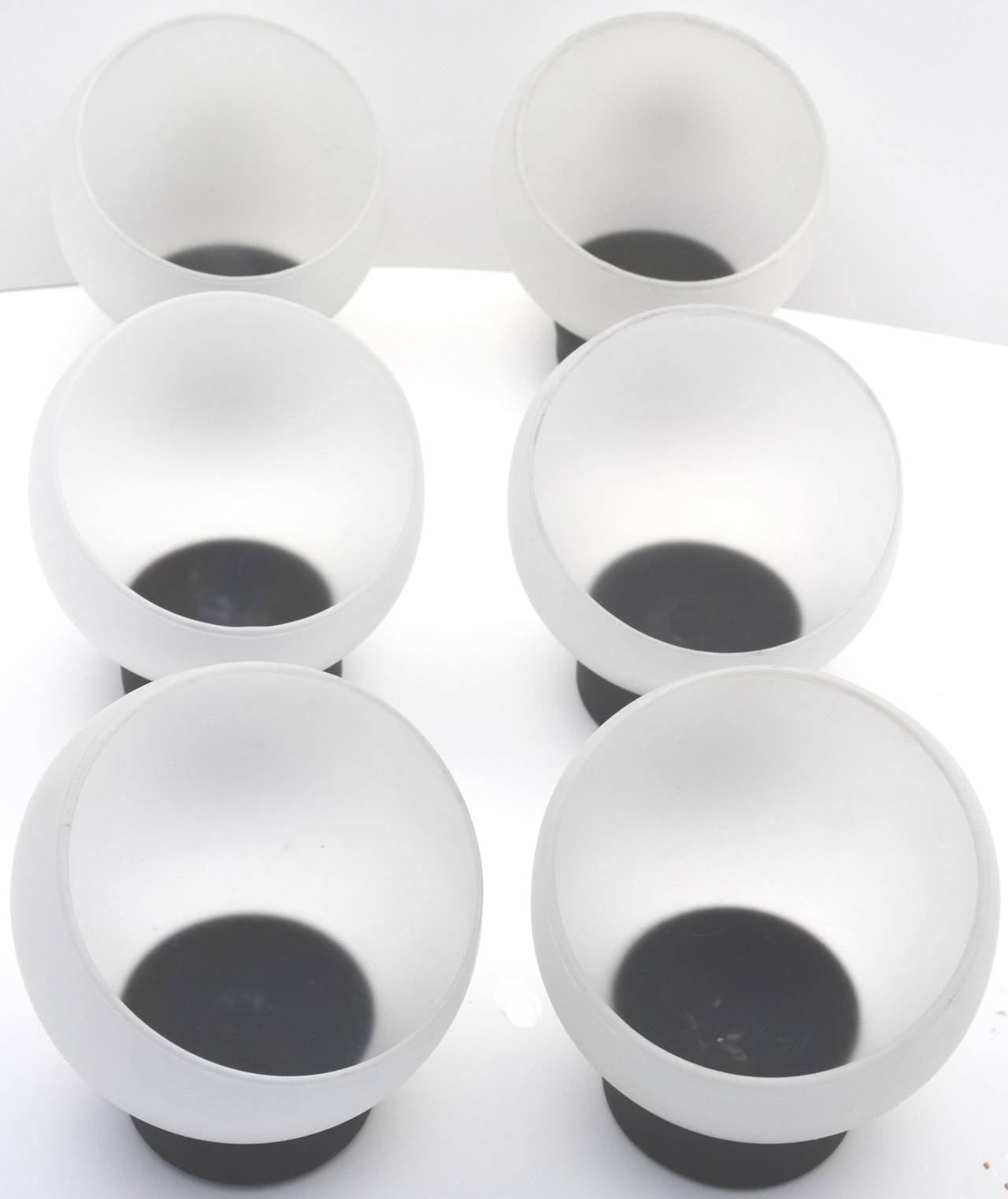 Rare Murano Frosted Glass Odd-Ball Martini Set