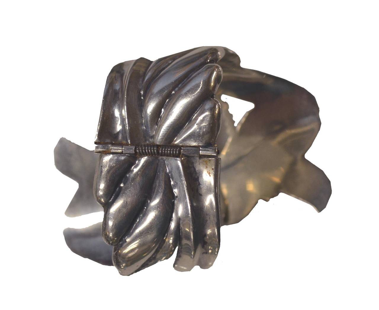 Art Nouveau Vintage Margot de Taxco Sterling Silver Cuff Bracelet