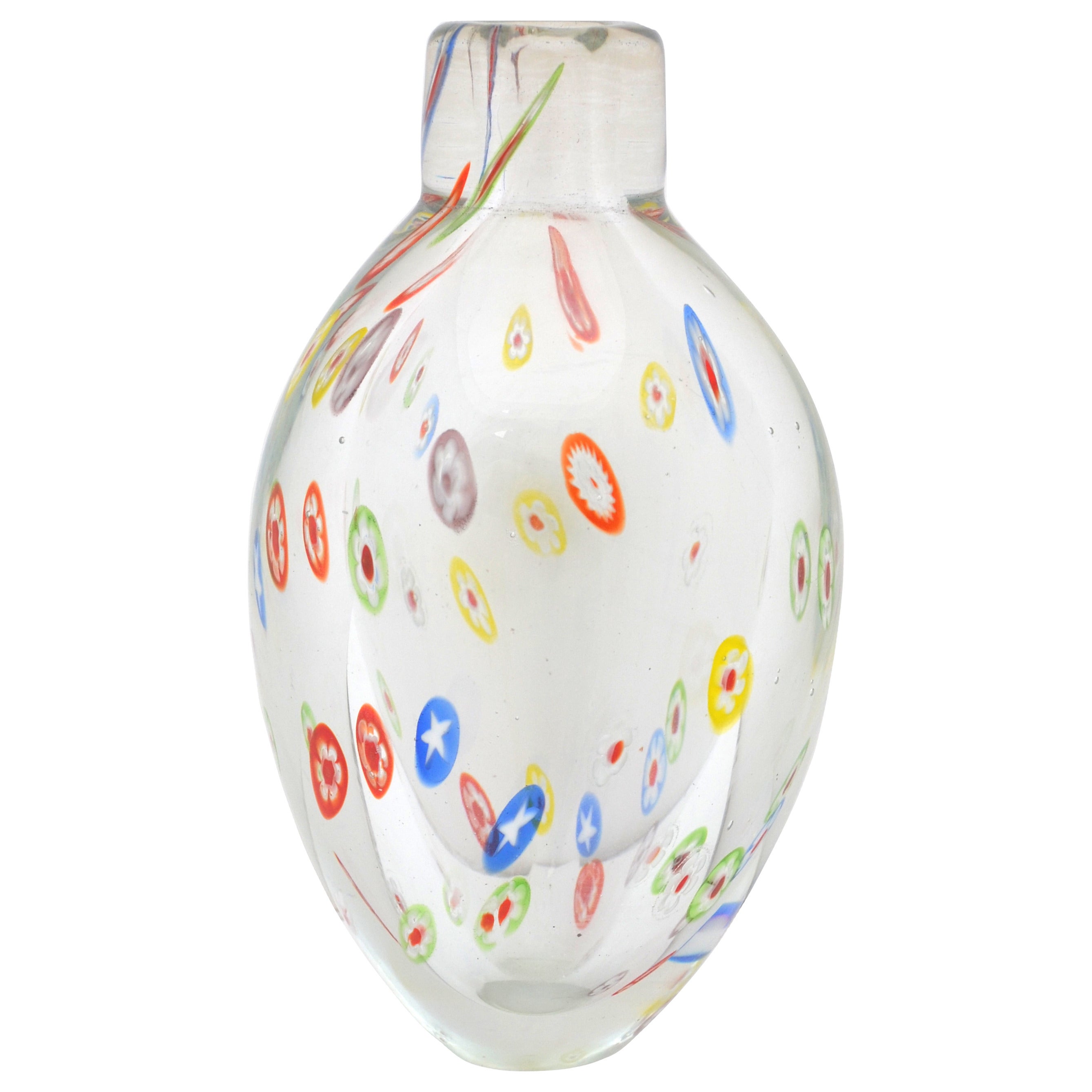 Murano Clear Millefiori Vase