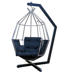 Vintage Ib Arberg Hanging Birdcage or Parrot Chair, circa 1970