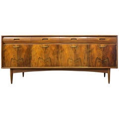 Mid-Century Teak and Rosewood Credenza or Danish Modern Sideboard, circa 1960