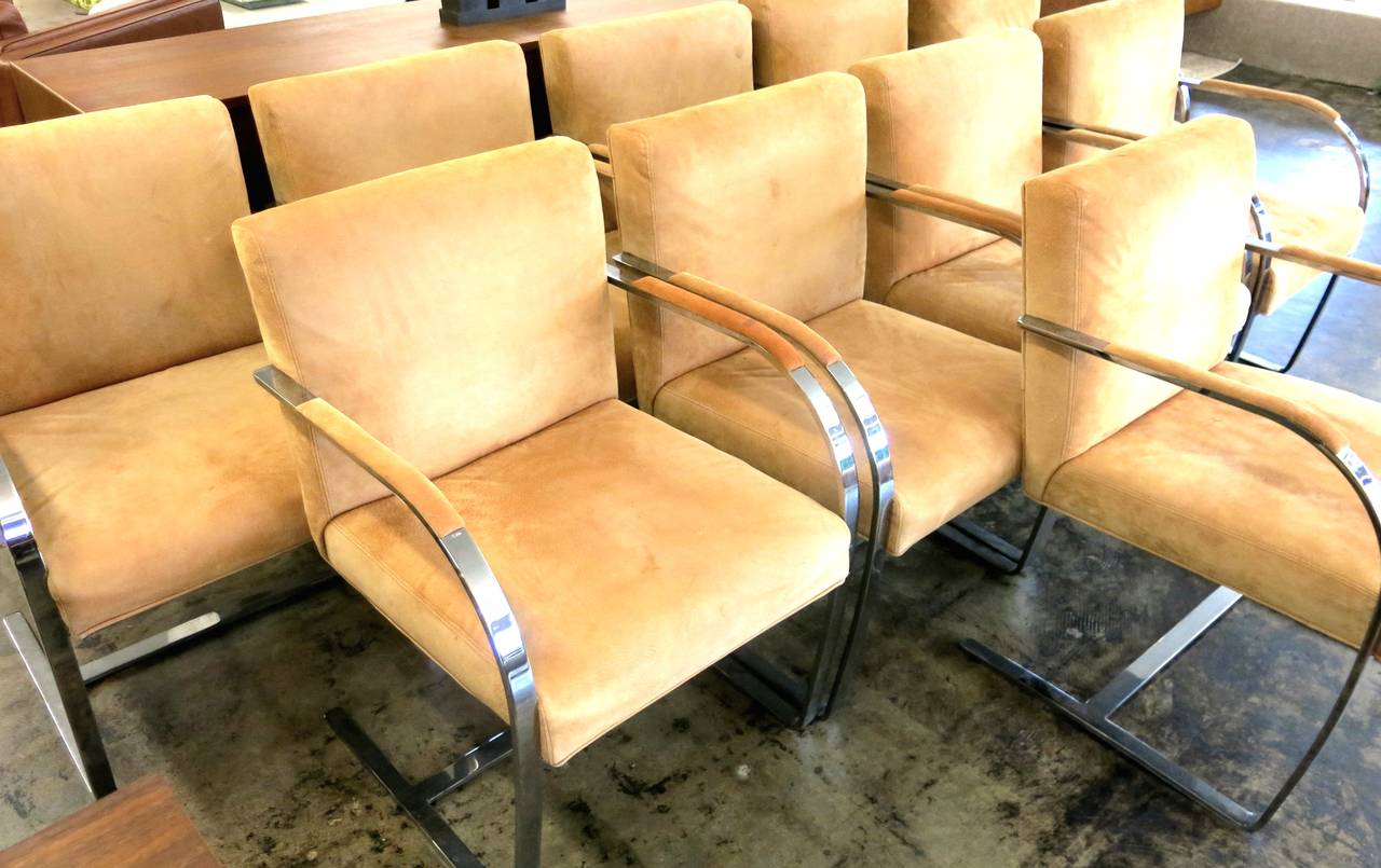 20th Century Set of Ten Cy Mann Mid-Century Modern Dining or Conference Chairs Chrome Frame