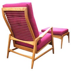 Danish Mid-Century Modern Lounge Chair and Ottoman by Ib Kofod-Larsen