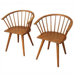 Pair of Conant Ball Maple Dining Chairs, circa 1950s