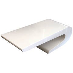 Pierre Cardin Style Coffee Table in White Lacquer, circa 1970
