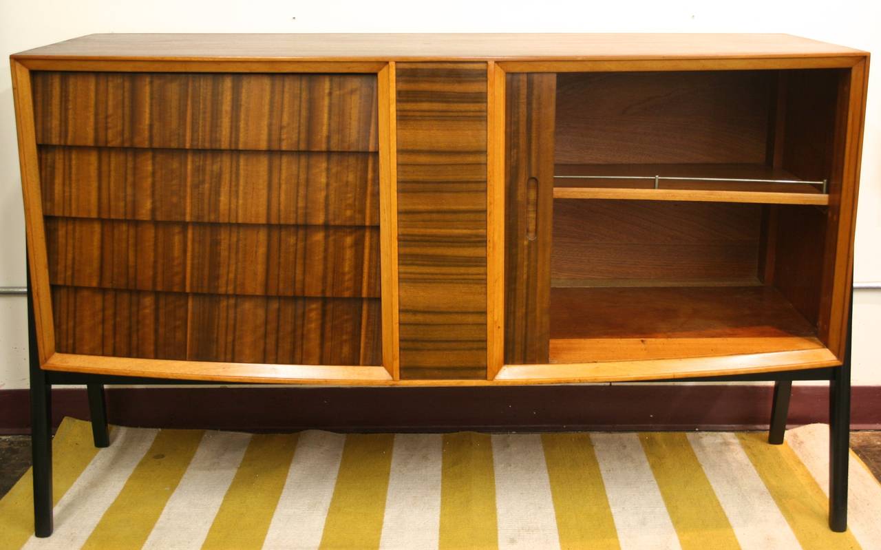 20th Century Mid-Century Modern Credenza with Curved Front and Tambour Door