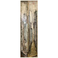 Pair of Eight Vertical Cityscape Paintings by G. Harmon