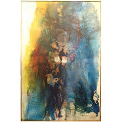 Monumental 1963 Abstract Midcentury Oil on Canvas Painting by James McClintock