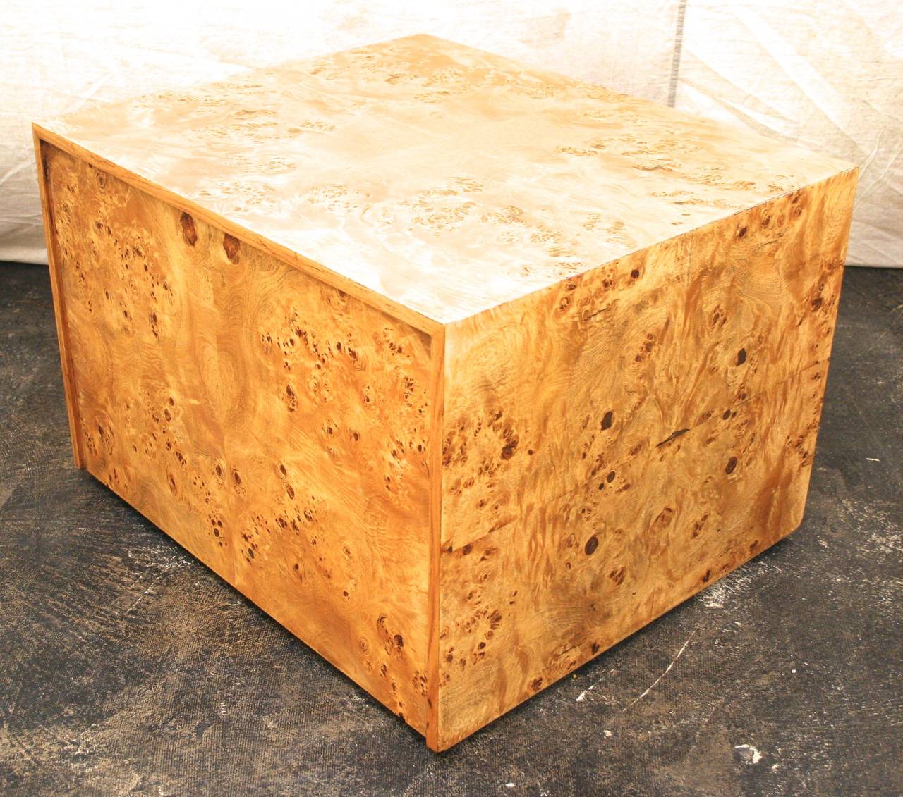American Burled Wood Milo Baughman Style Cabinet or Chest, circa 1970s
