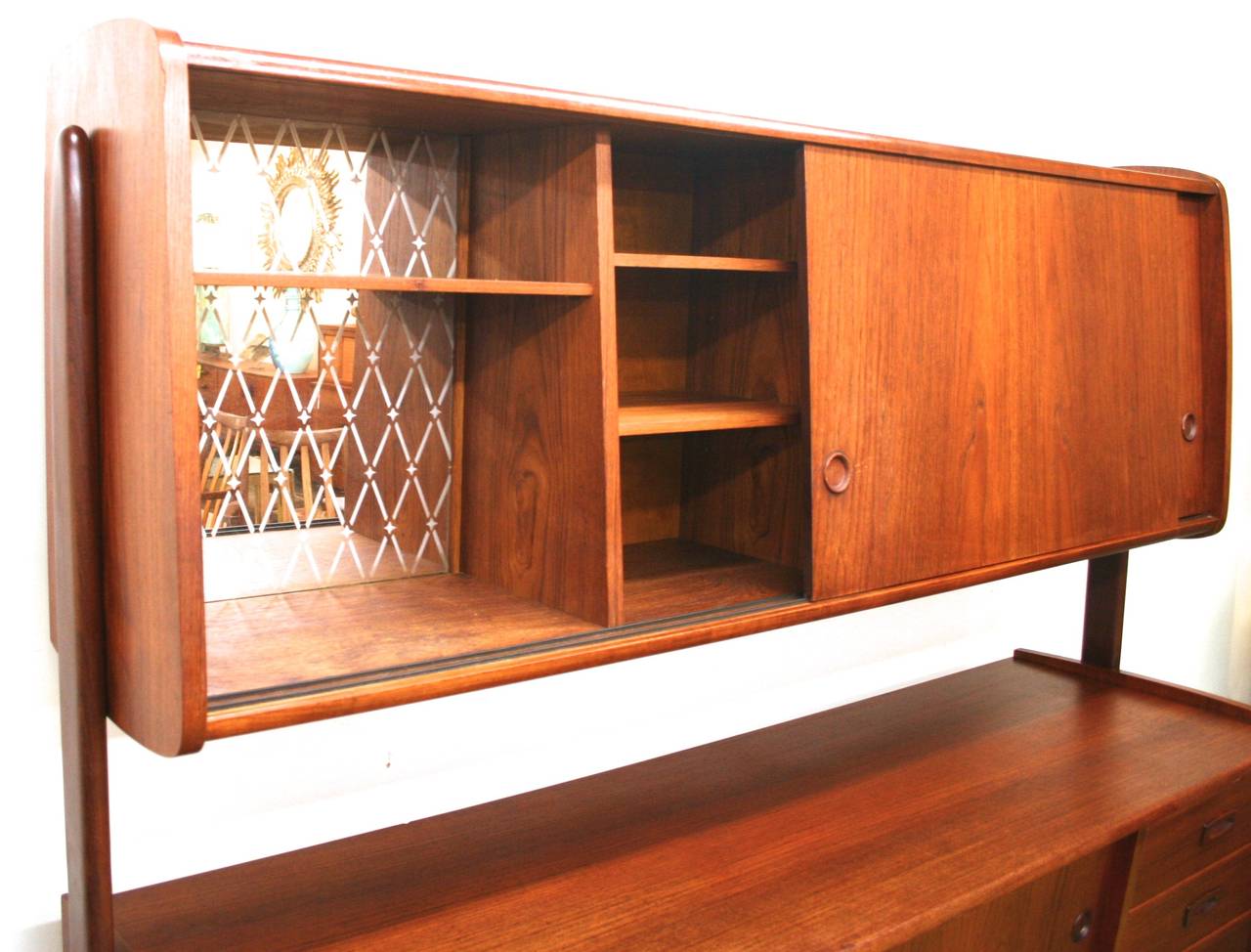 Italian Modern Teak Credenza and Dry Bar 3