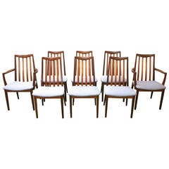 Retro Set of Eight Mid-Century Modern Gplan Dining Chairs