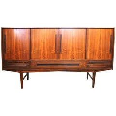 Danish Modern Rosewood Sliding Door Credenza