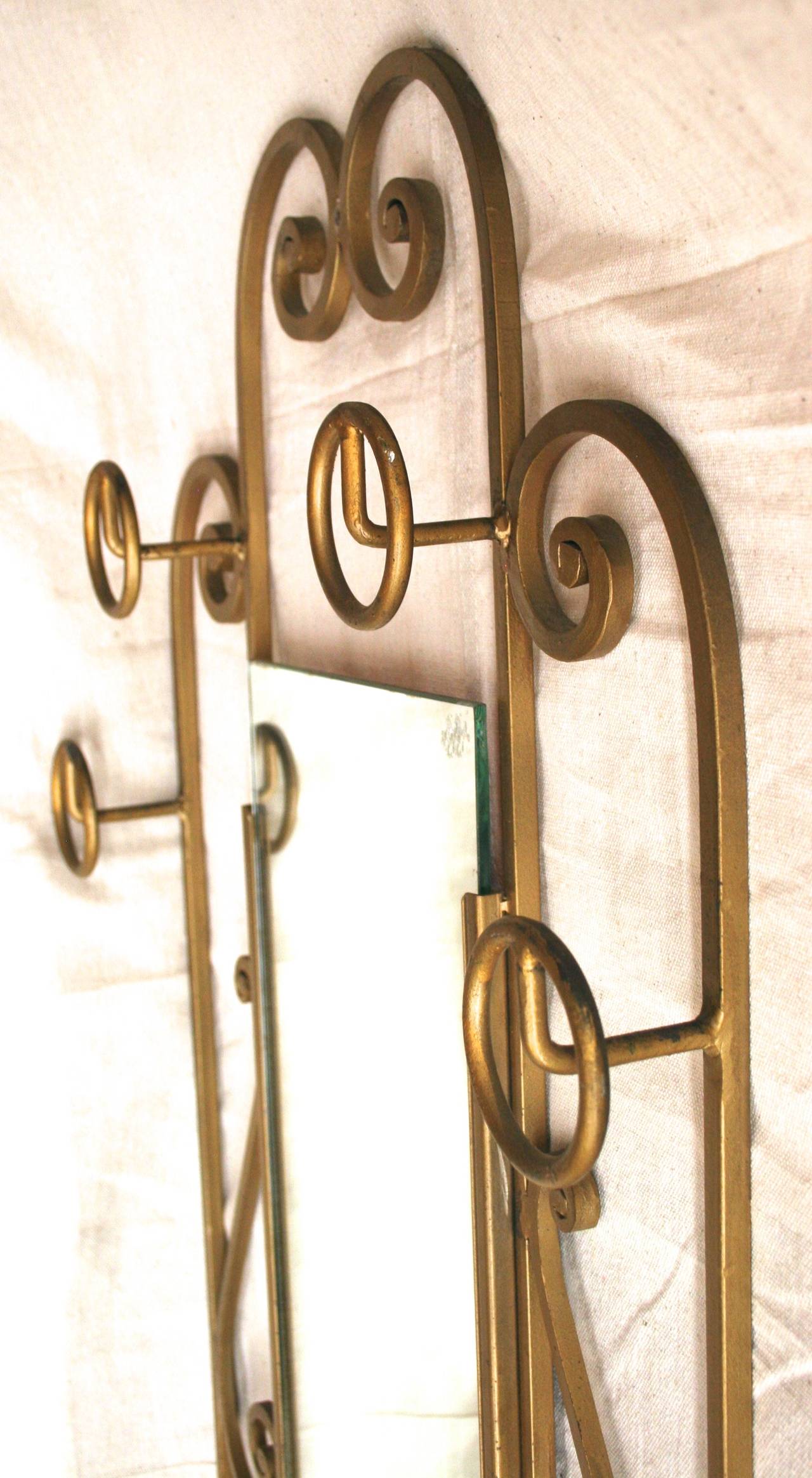 Italian Modern Gold Painted Metal Hall Tree, circa 1950 at 1stdibs