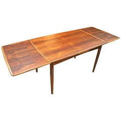 Danish Mid-Century Modern Rosewood Dining Table with 2 Draw Leaves, c. 1970