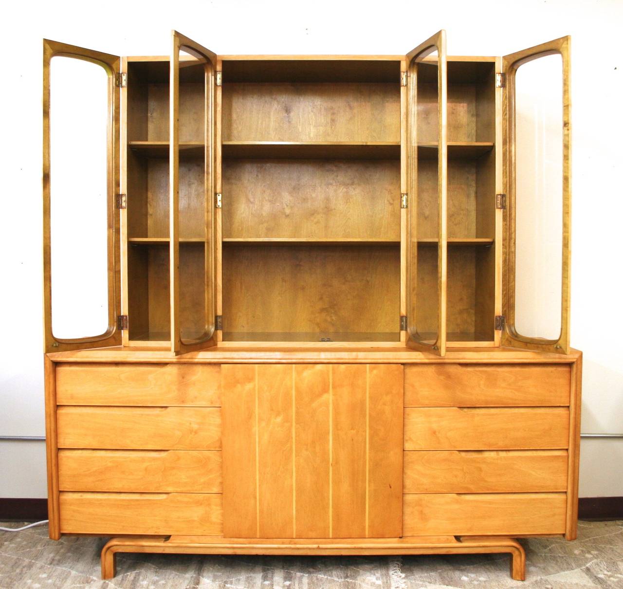 Mid-Century Modern Sideboard with Hutch Made in Sweden in the Style of Edmond Spence, circa 1960