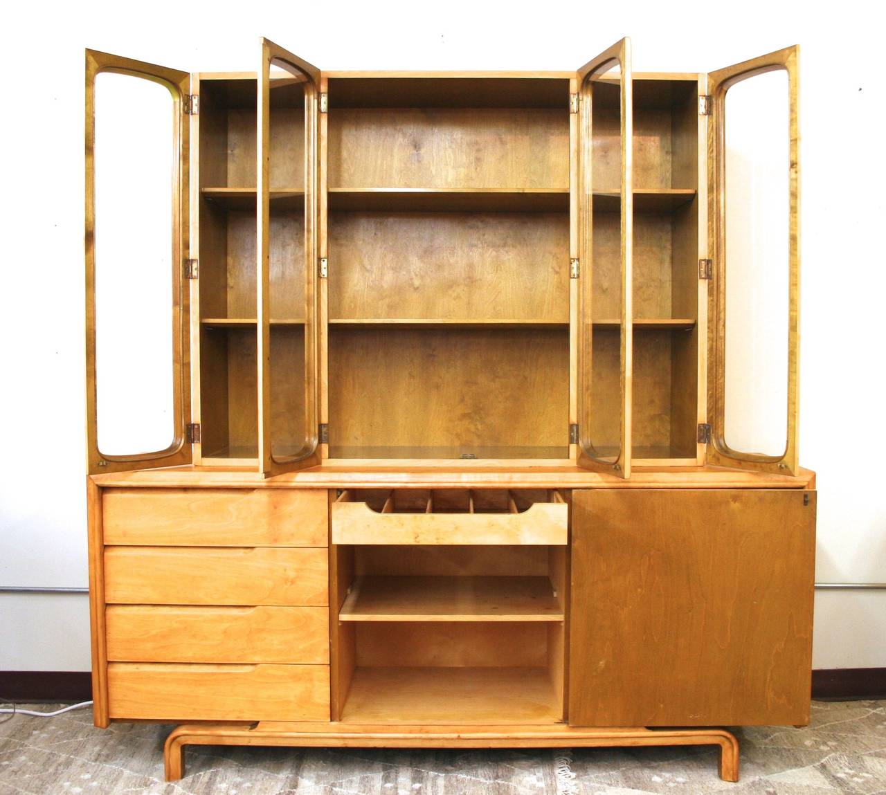 Swedish Sideboard with Hutch Made in Sweden in the Style of Edmond Spence, circa 1960