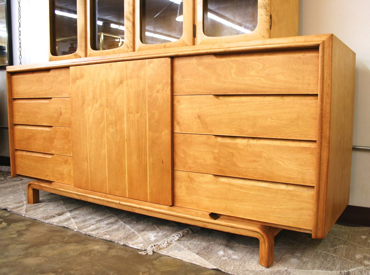 Sideboard with Hutch Made in Sweden in the Style of Edmond Spence, circa 1960 In Excellent Condition In Austin, TX