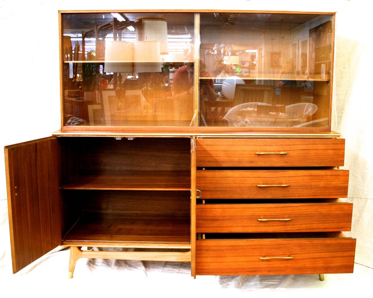 Mid Century Modern Teak China Cabinet By Rway Circa 1960 At 1stdibs