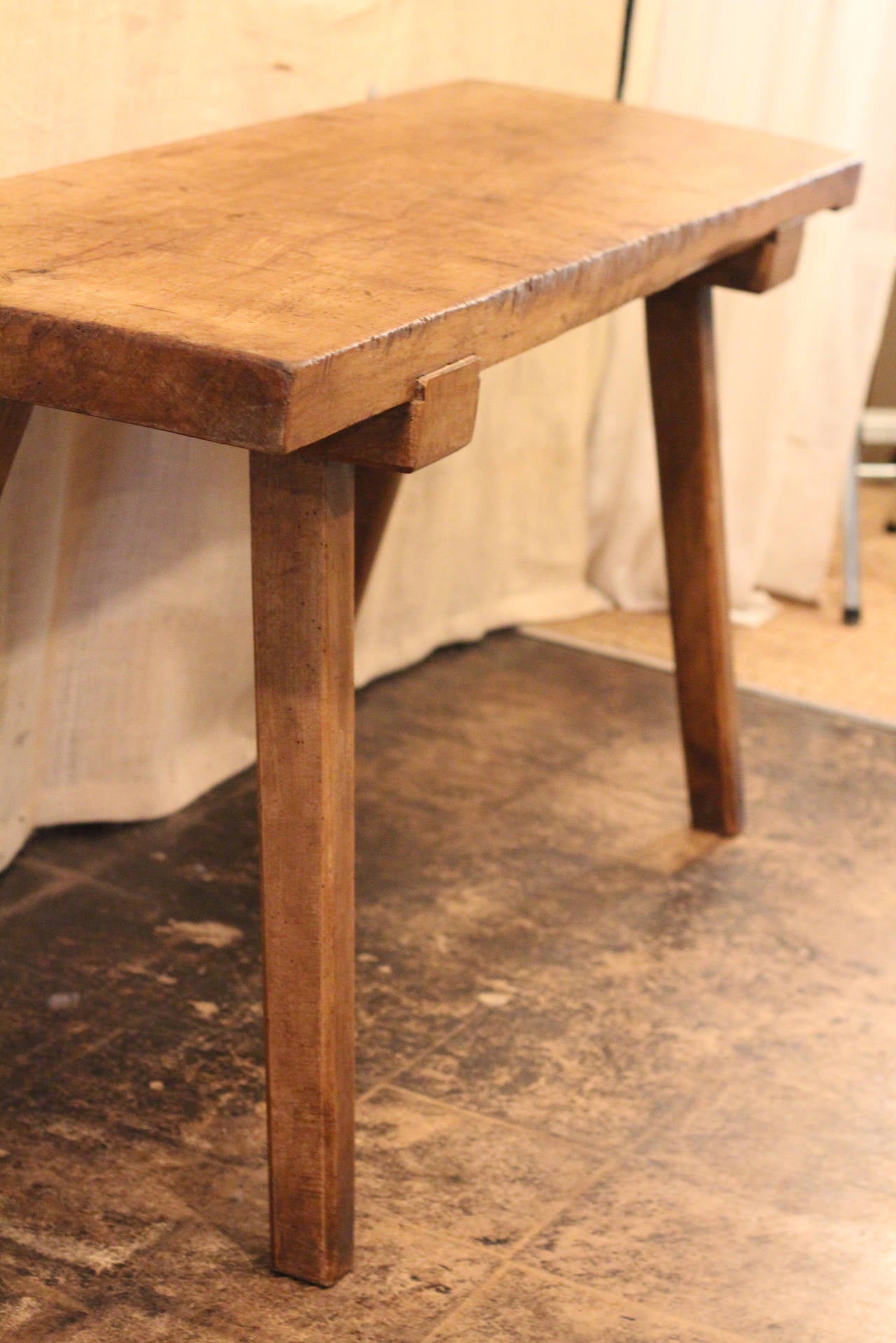 Fruitwood Sofa Table with Scored Top