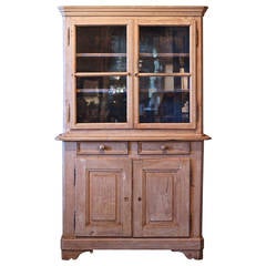 Pine Cupboard with Glazed Doors