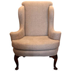 Walnut Linen Armchair