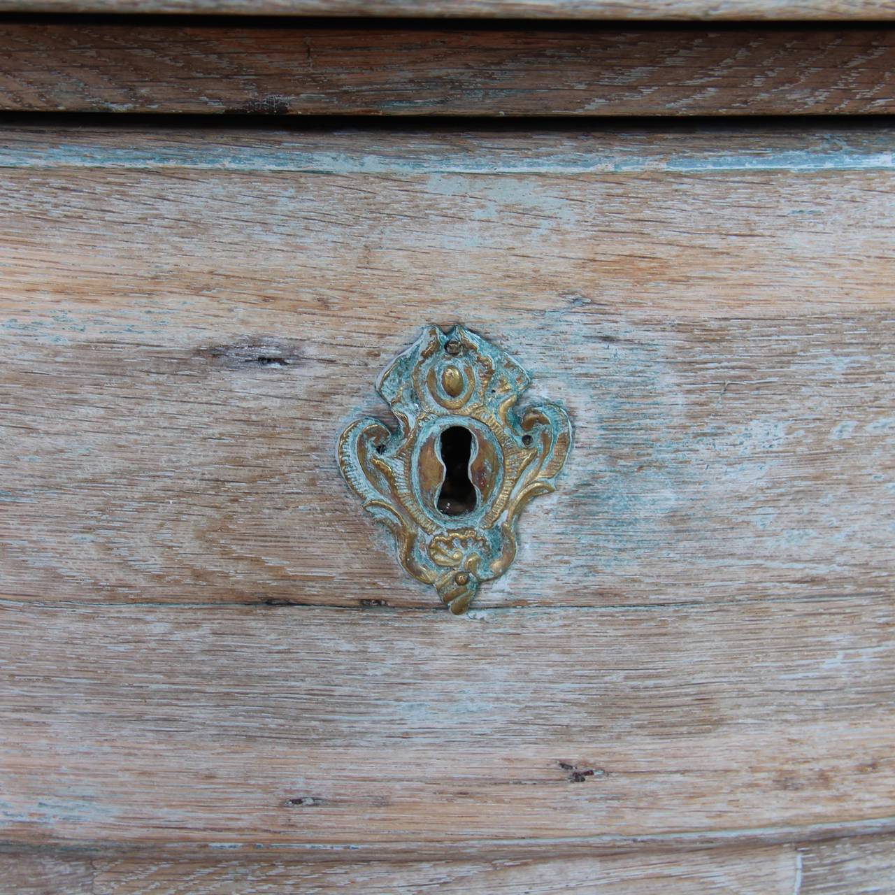 Swedish Bleached Serpentine Chest with Brushing Slide For Sale